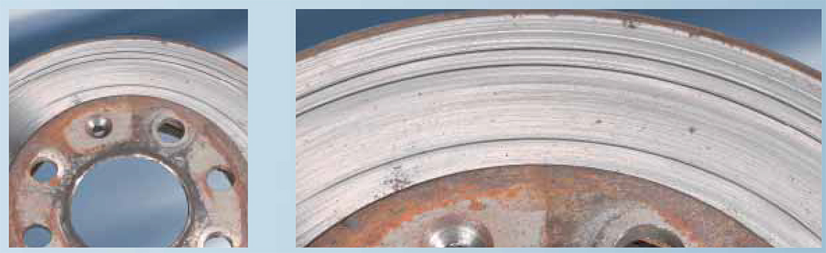 Борозды или канавки на фрикционной поверхности тормозного диска