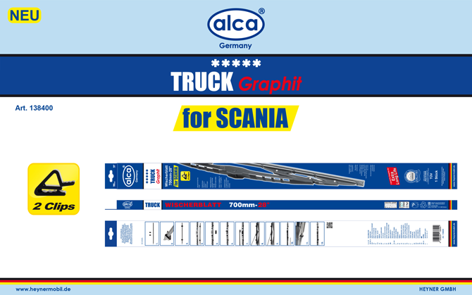 Щетоки стеклоочистителей Alca® для SCANI